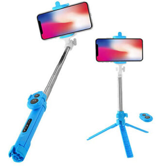 Lamtech Tripod Selfie Stick με Bluetooth Μπλέ (LAM020366)