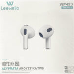 Leewello WP423 Ασύρματα Ακουστικά με Θήκη Φόρτισης TWS Flat Ear Bluetooth Handsfree Άσπρα