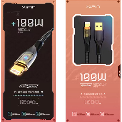 Xipin L600 100W i8 καλώδιο USB σε Lightning 1.2m Μαύρο
