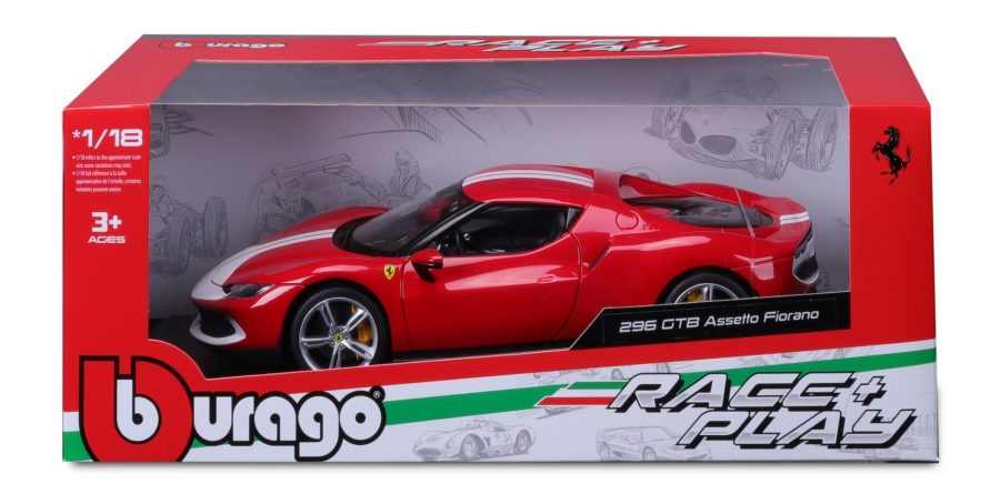 Bburago Ferrari 296 GTB Assetto Fiorano Red 1/18 (18/16017)