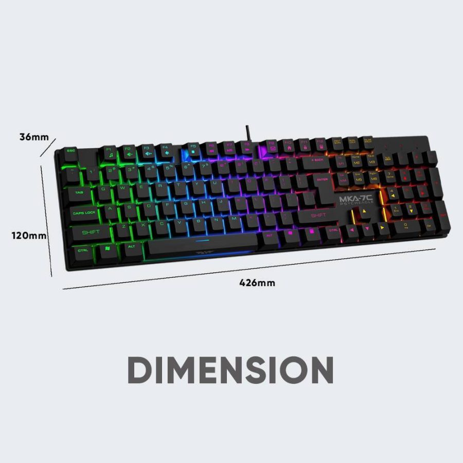 Armaggeddon Mechanical Keyboard MKA-7C Phycheagle , με Custom Blue διακόπτες και RGB, Black (Αγγλικό US)