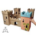 ThePaperTale Κάστρο Συναρμολογούμενο Από Kraft Καφέ Χαρτόνι, Διάστασης 50 x 50 x 30, 5+ Ετών, 26 Κομμάτια