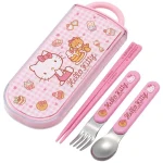 Benelic/Studio Ghibli HELLO KITTY Παιδικό Σετ Φαγητού (Πιρούνι, Κουτάλι, Chopsticks) - Sweety Pink