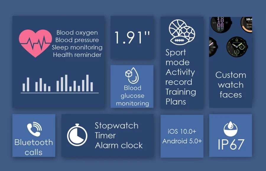 ΙΝΤΙΜΕ Smartwatch 8 Ultra, 1.91", IP67, Heart Rate, Ηχείο & Mic, Μαύρο (IT-058)