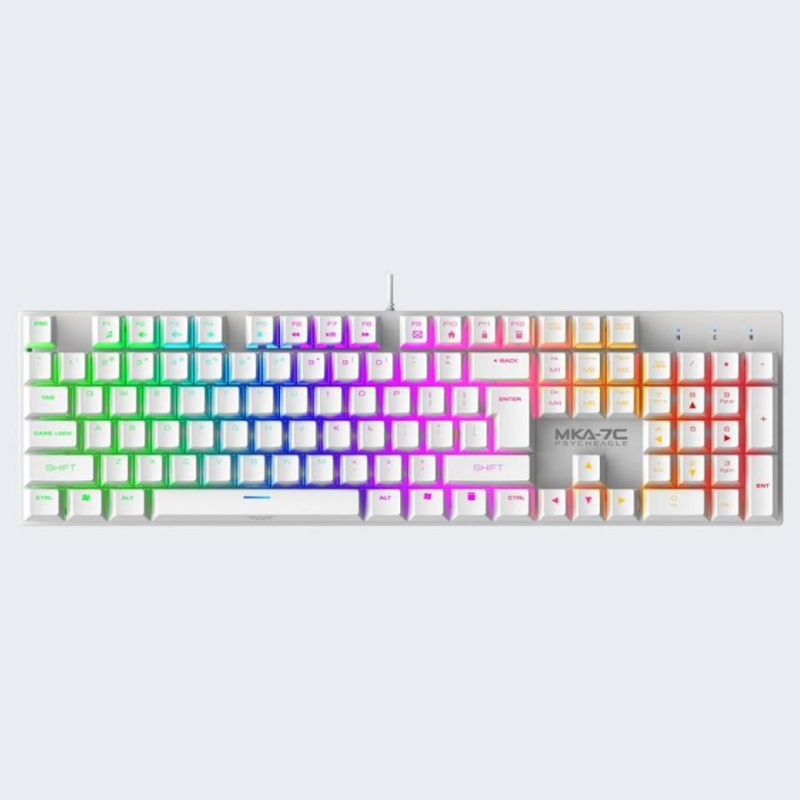 Armaggeddon Mechanical Keyboard MKA-7C Phycheagle , με Custom Blue διακόπτες και RGB, White (Αγγλικό US)