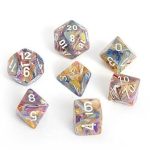 Chessex 7-Die Set Σετ Ζάρια – Festive Carousel/White Mini Polyhedral (CSX20440)