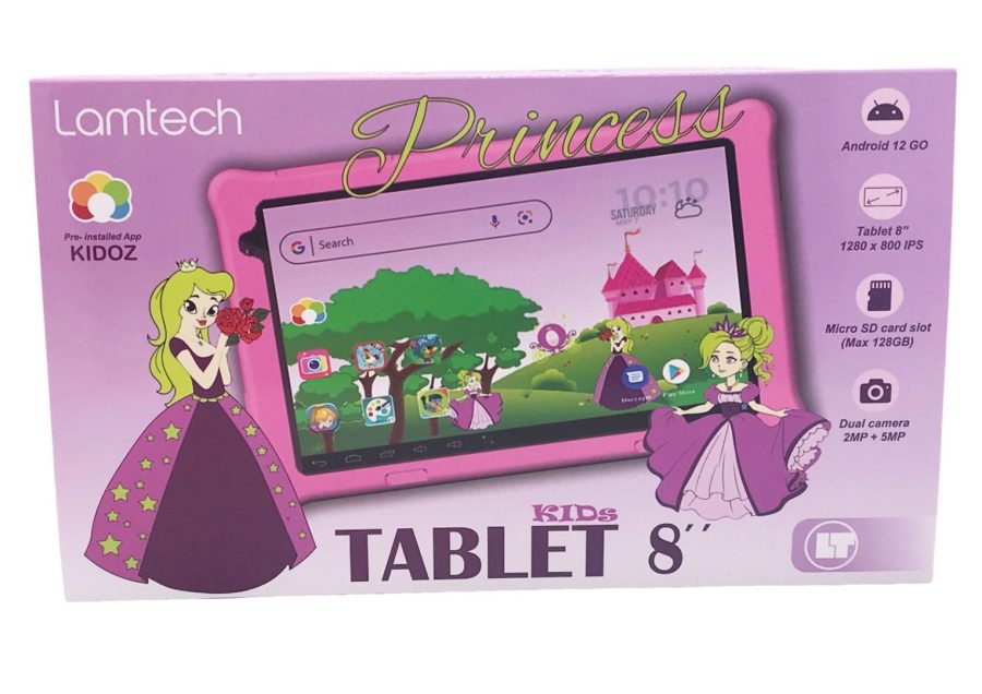 LAMTECH Kid Tablet 8' 2GB+32GB Android 12 Go Princess (LAM112594)
