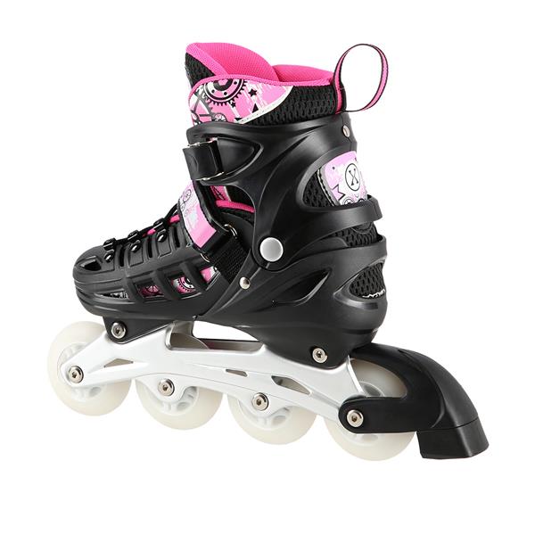 Αυξομειούμενα Roller NH 10905 ΣΕΤ 4 ΣΕ 1 INLINE SKATES NILS EXTREME Μαυρο/Ροζ LED-Medium(35-38)