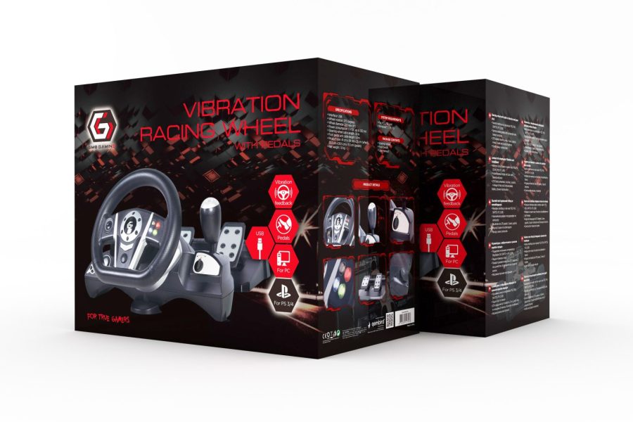 Gembird Vibration Racing Wheel With Pedals με 270° Περιστροφής (PC/PS3/PS4/SWITCH)