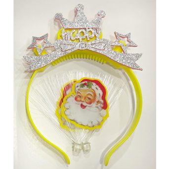 OEM Παιδική Χριστουγιεννιάτικη Στέκα Μαλλιών με τον Άγιο Βασίλη Κίτρινη (LD-002)