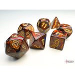 Chessex 7-Die Set Σετ Ζάρια – Scarab Blue Blood/Gold Mini Polyhedral (CSX20419)