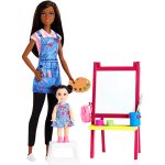 Mattel Barbie You Can be Anything - Κούκλα με Σκούρο Δέρμα Δασκαλα ζωγραφικής με Μαθήτρια (DHB63)
