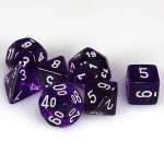 Chessex 7-Die Set Σετ Ζάρια – Translucent Purple/White Mini Polyhedral (CSX20377)