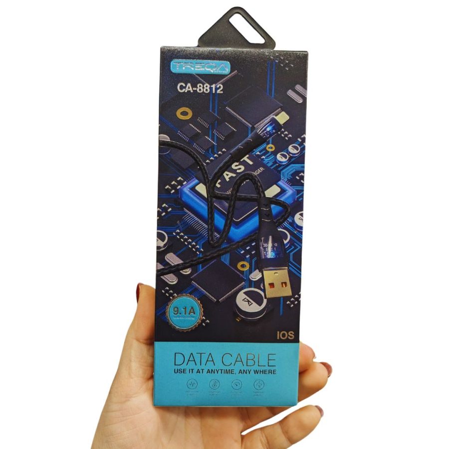 Treqa CA-8812 Καλώδιο φόρτισης USB To Lighting Data Cable For IOS, 9.1A 1m Μαύρο