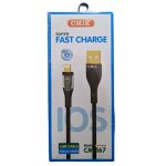 CMiK CM-167 Καλώδιο φόρτισης Fast Charge USB To Lightning For IOS, 6A 1m Μαύρο