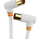 CABLETIME καλώδιο κεραίας CT-AV101, γωνιακό, 75OHM, 3m, λευκό