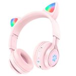 HOCO W39 CAT EARS ΑΚΟΥΣΤΙΚΑ BLUETOOTH ΜΕ ΑΥΤΙΑ ΓΑΤΑΣ, ΡΟΖ