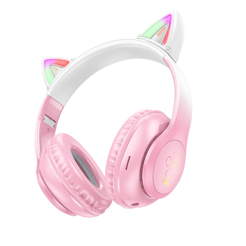 HOCO W42 CAT EARS ΑΚΟΥΣΤΙΚΑ BLUETOOTH ΜΕ ΑΥΤΙΑ ΓΑΤΑΣ, ΡΟΖ