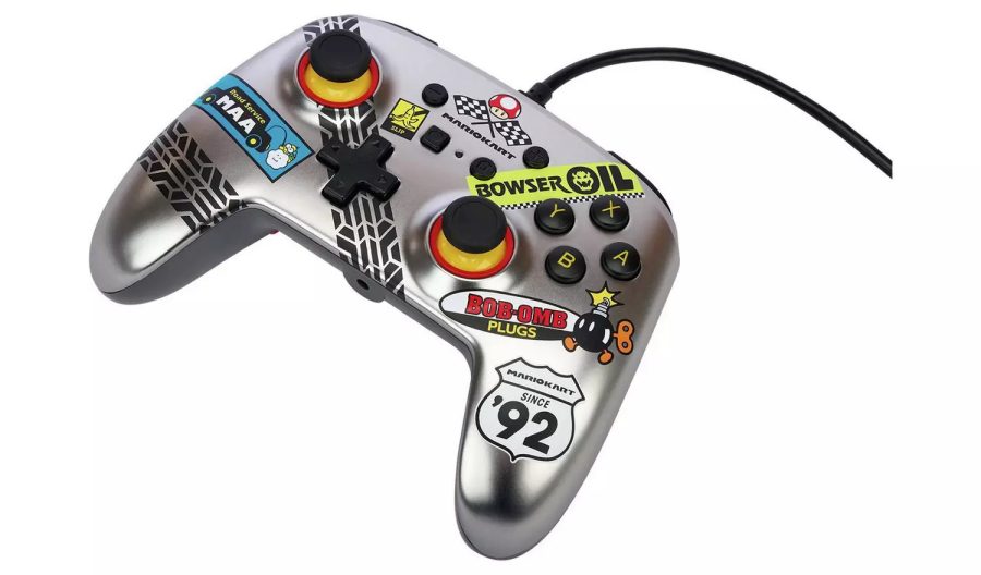 PowerA Wired Controller Mario Kart Racer Silver Nintendo Switch NSW