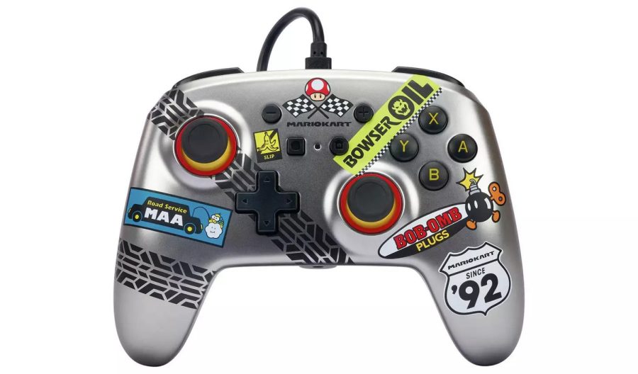 PowerA Wired Controller Mario Kart Racer Silver Nintendo Switch NSW