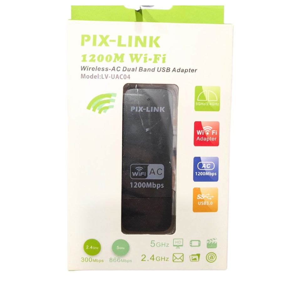 PIX-LINK 1200M Wi-Fi Wireless AC Dual Band USB Adapter LV-UAC04
