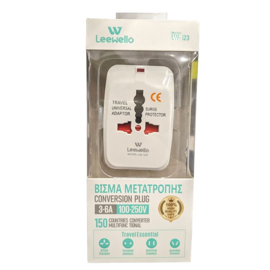Leewello LW123 Universal Travel Adaptor Βύσμα Μετατροπής Μπρίζας