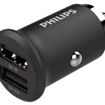 PHILIPS φορτιστής αυτοκινήτου DLP2520-00, 2x USB, 3.1A 15.5W, μαύρος