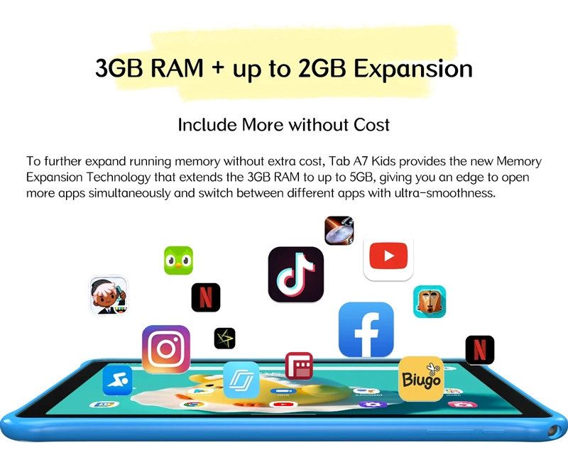BLACKVIEW tablet Tab A7 Kids, 10.1", 3/64GB, Android 12, 6580mAh, μπλε