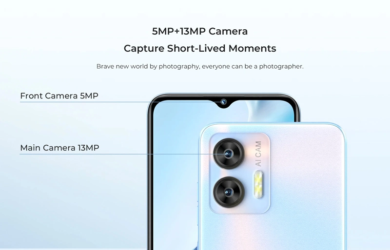 smartphone Oukitel με μεγάλη οθόνη 6.56 HD, οκταπύρηνο επεξεργαστή Android 13