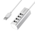 USB 2.0 Hub Hoco HB1 4 Θέσεων (Ασημί)