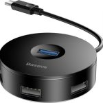 Baseus Round Box USB 3.0 Hub 4 Θυρών με σύνδεση USB-C (CAHUB-G01)