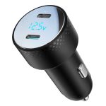 USB C 70W car charger with LED backlight Joyroom JR-CCN02 - black φορτιστής αυτοκινήτου