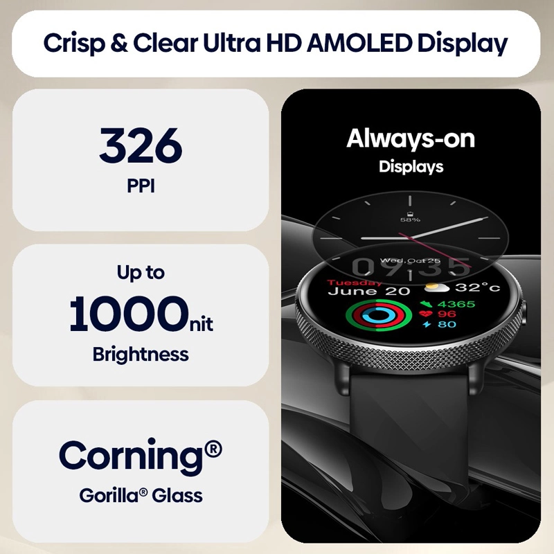 ZEBLAZE smartwatch GTR 3 Pro, heart rate, 1.43 AMOLED, IP68, μαύρο