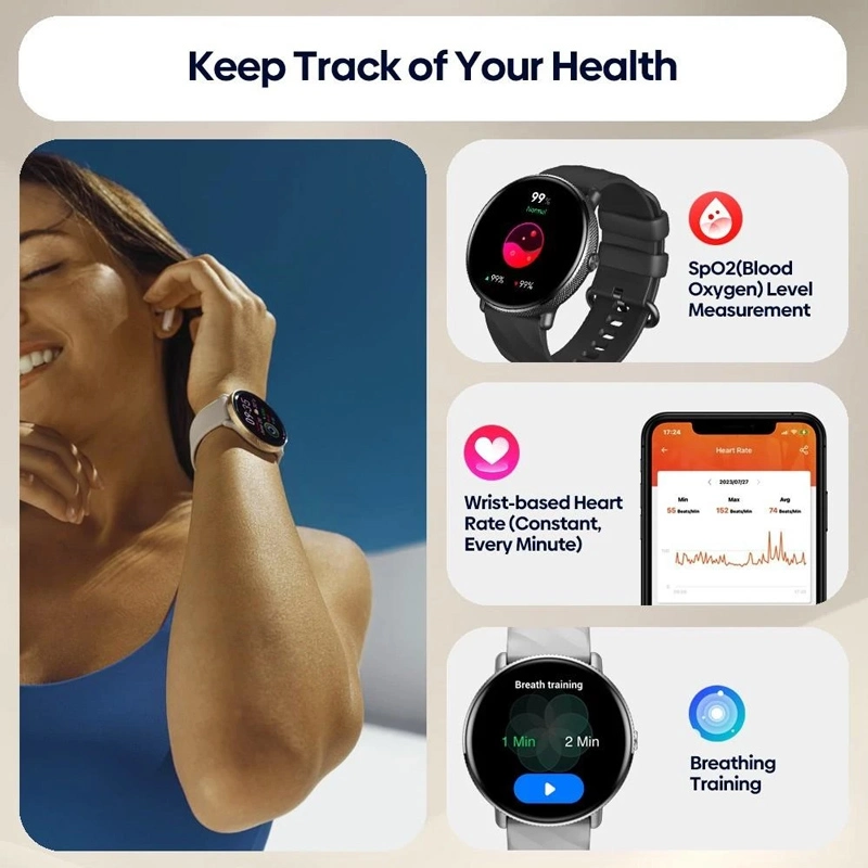 ZEBLAZE smartwatch GTR 3 Pro, heart rate, 1.43 AMOLED, IP68, μαύρο