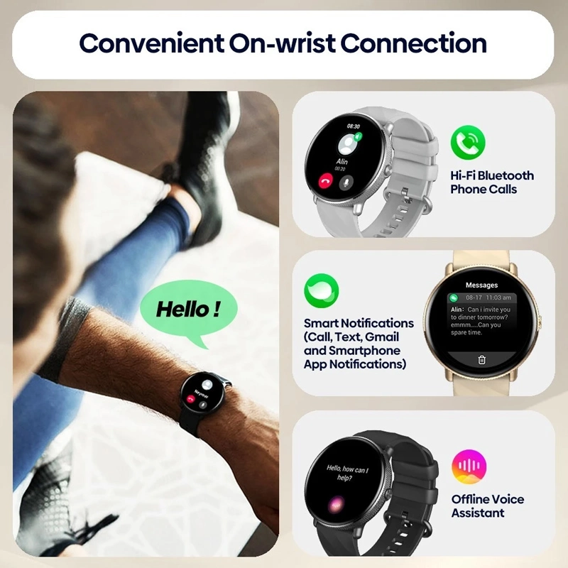 ZEBLAZE smartwatch GTR 3 Pro, heart rate, 1.43 AMOLED, IP68, μαύρο