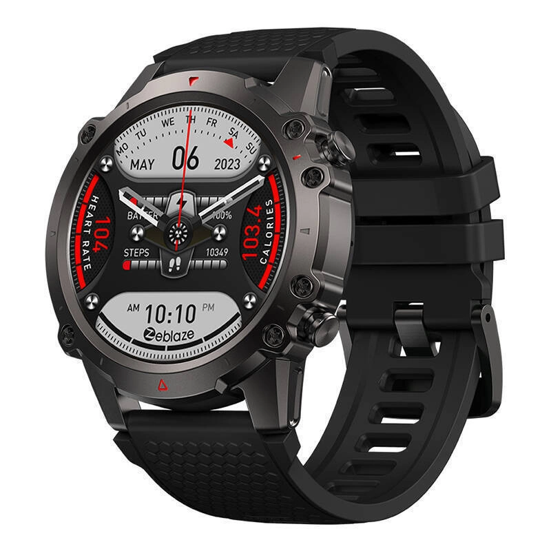 ZEBLAZE smartwatch Vibe 7 Lite, heart rate, 1.47 IPS, 3ATM IP69K, μαύρο