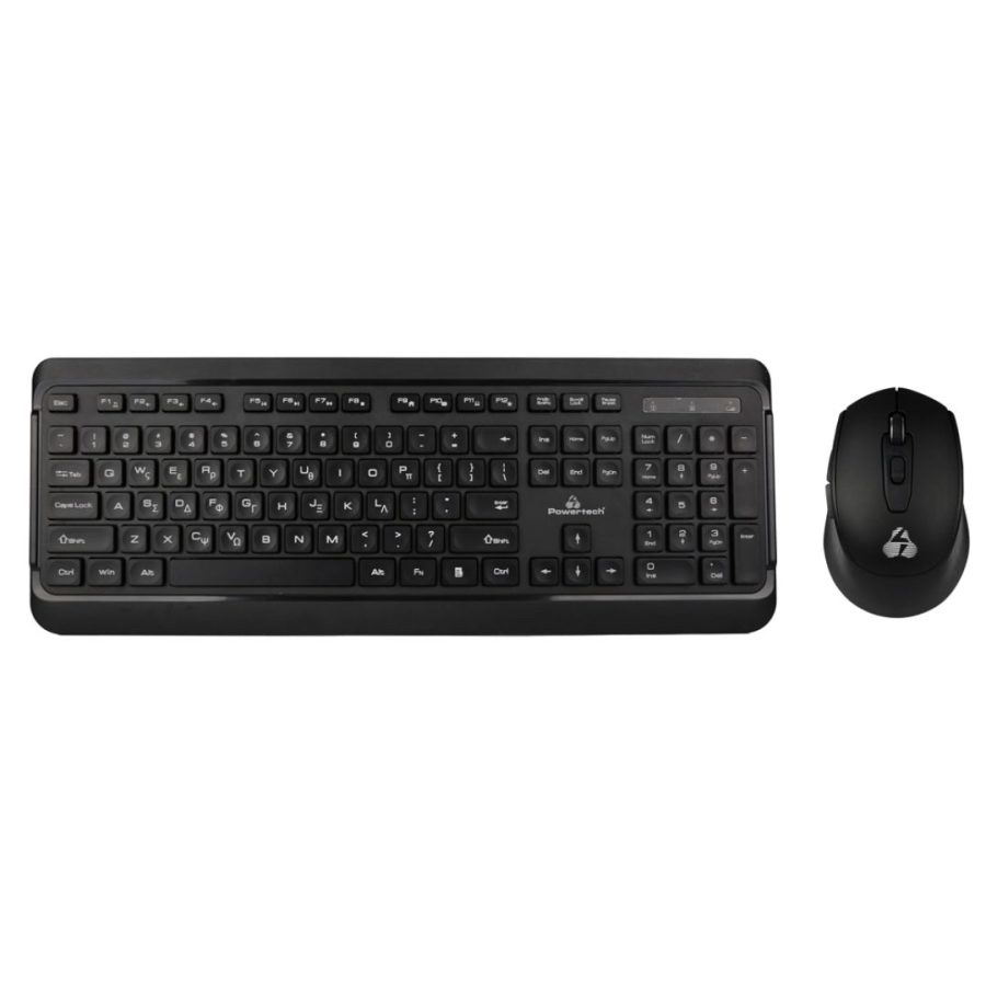 POWERTECH set ποντίκι & πληκτρολόγιο PT-1060, ασύρματο, 1600DPI, μαύρο