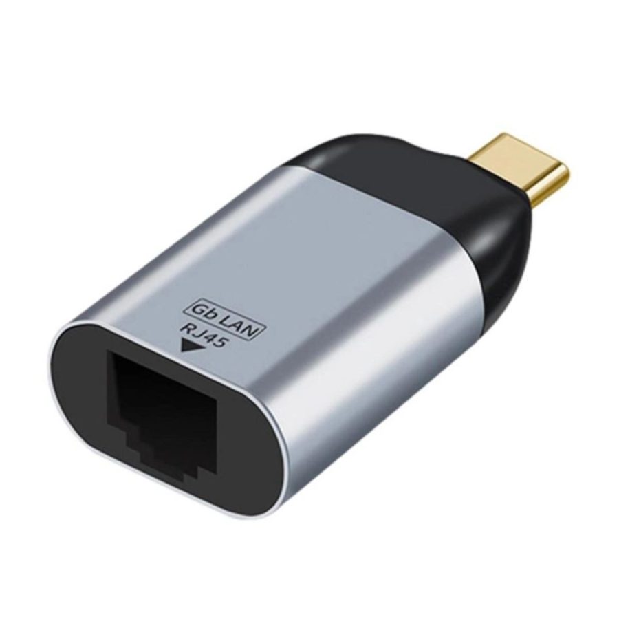 POWERTECH αντάπτορας δικτύου PTH-095, USB-C, 1000Mbps Ethernet, γκρι
