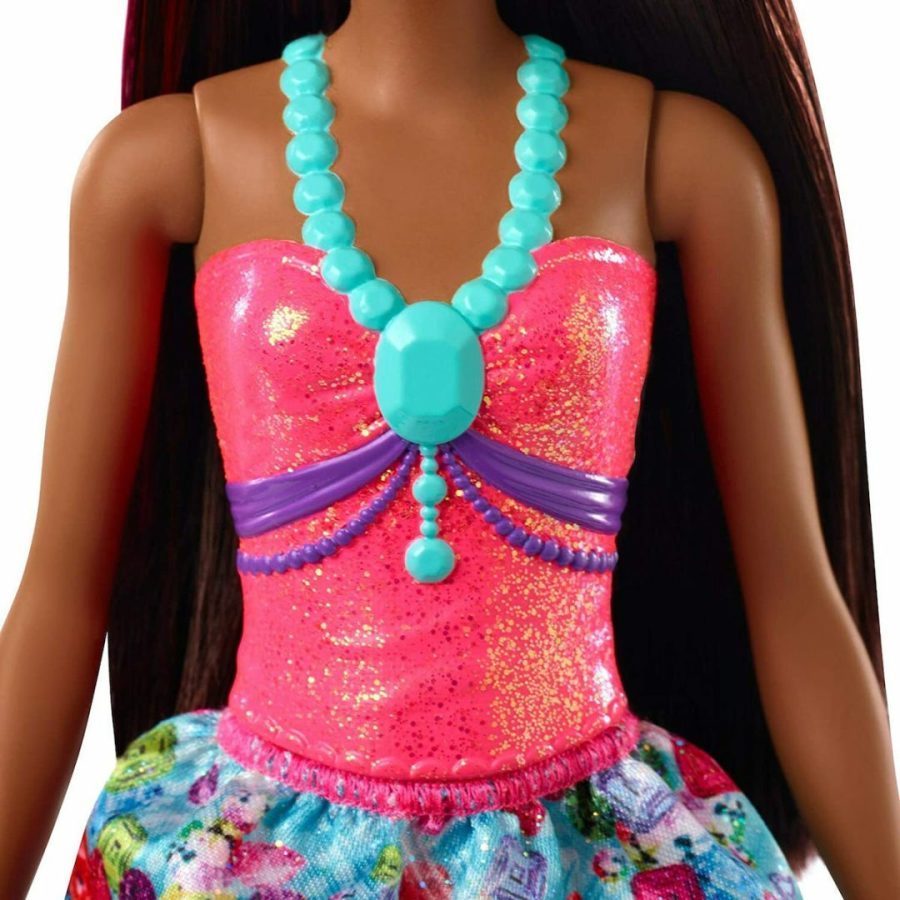 Mattel Barbie: Dreamtopia - Κούκλα Πριγκίπισσας Μελαχρινή Σκούρο Δέρμα με Ροζ Ραβδωτά Μαλλιά