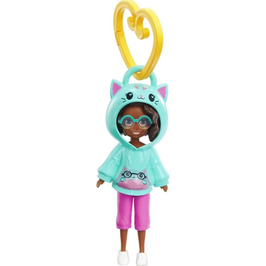 Mattel Polly Pocket: Hoodie Buddy - Cat Dark Skin Doll (HKV99)