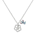 Peershardy - STITCH - Flower - Silver Plated Brass Necklace Κόσμημα Λαιμού
