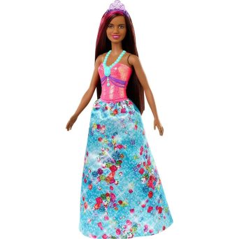 Mattel Barbie: Dreamtopia - Κούκλα Πριγκίπισσας Μελαχρινή Σκούρο Δέρμα με Ροζ Ραβδωτά Μαλλιά