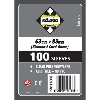 Kaissa 100 Θήκες για κάρτες Sleeves 63Χ88 (KA111366)