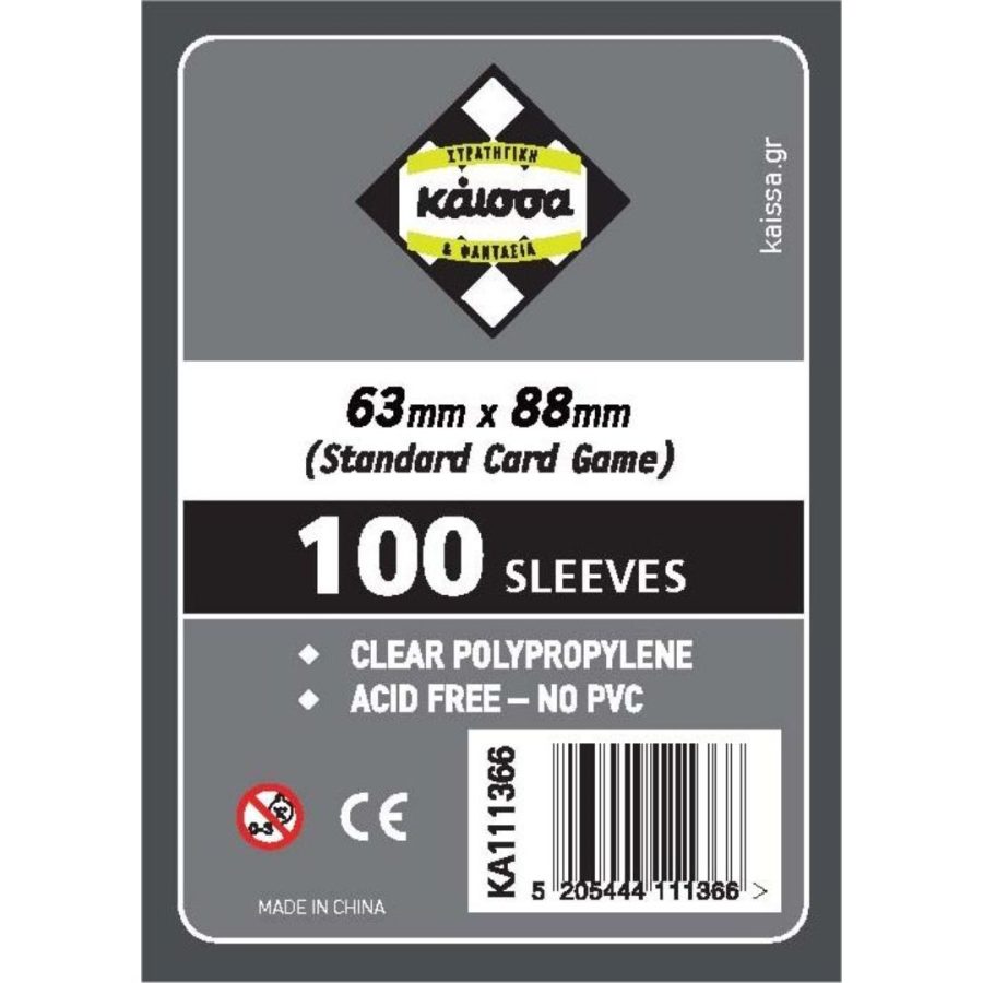 Kaissa 100 Θήκες για κάρτες Sleeves 63Χ88 (KA111366)