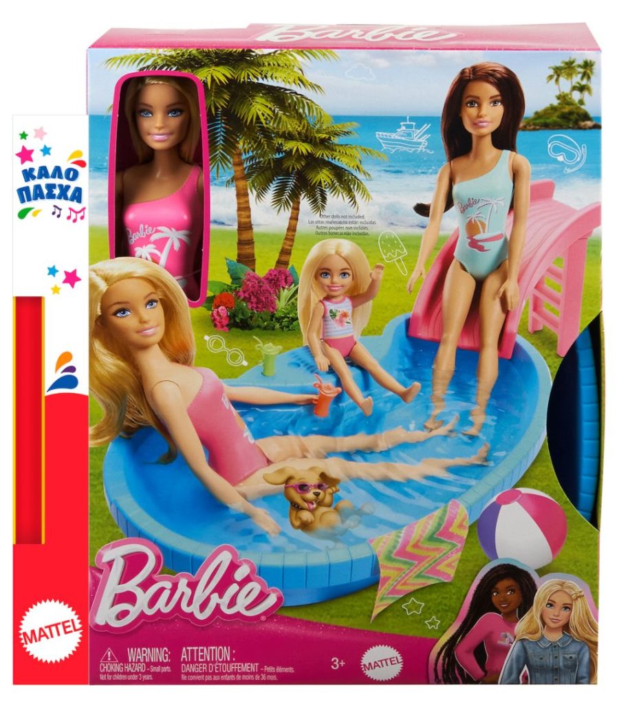 Λαμπάδα Mattel Barbie® Κούκλα με Εξωτική Πισίνα Σετ Παιχνιδιού (HRJ74)
