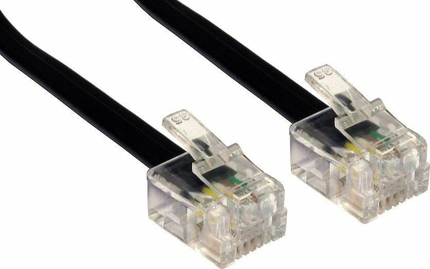 POWERTECH καλώδιο τηλεφώνου RJ11 6P4C CAB-T010, 5m, μαύρο