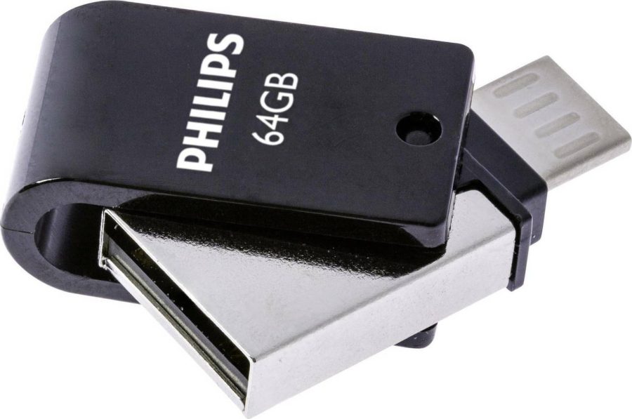 Philips 2 in 1 Black 64GB OTG microUSB + USB 2.0 (PHUSB64G2IN1OTGG)