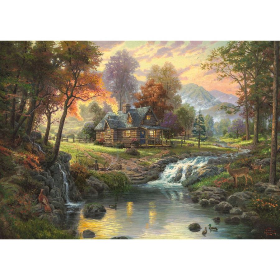 Schmidt Puzzle Kinkade - Καλύβα ποτάμι 1000 pcs (58445)