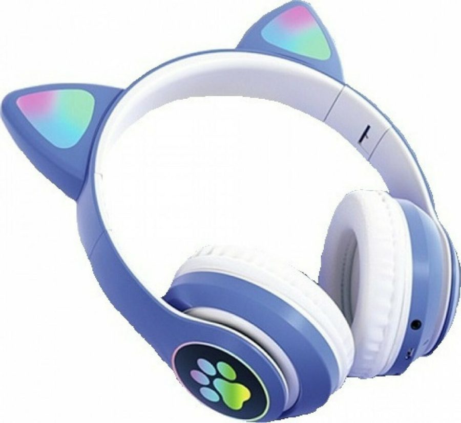OEM STN28 Ασύρματα/Ενσύρματα ακουστικά Cat Over Ear Μπλε (SG-28)