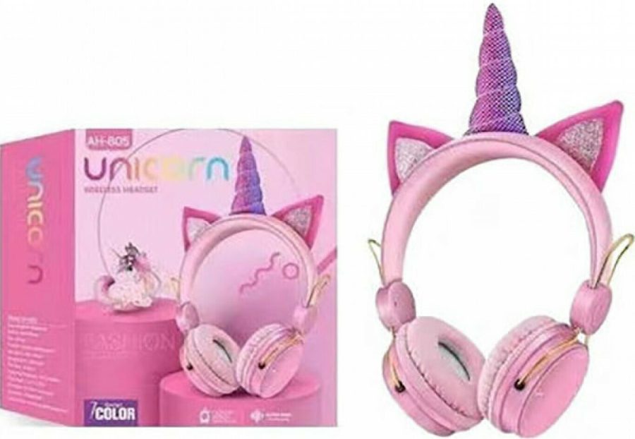 OEM Ασύρματα/Ενσύρματα On Ear Παιδικά Ακουστικά AH805 Unicorn Ροζ (SG-AH805)